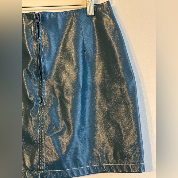 Faux Leather Teal Mini Skirt - Urban Outfitters - Picture 8 of 9